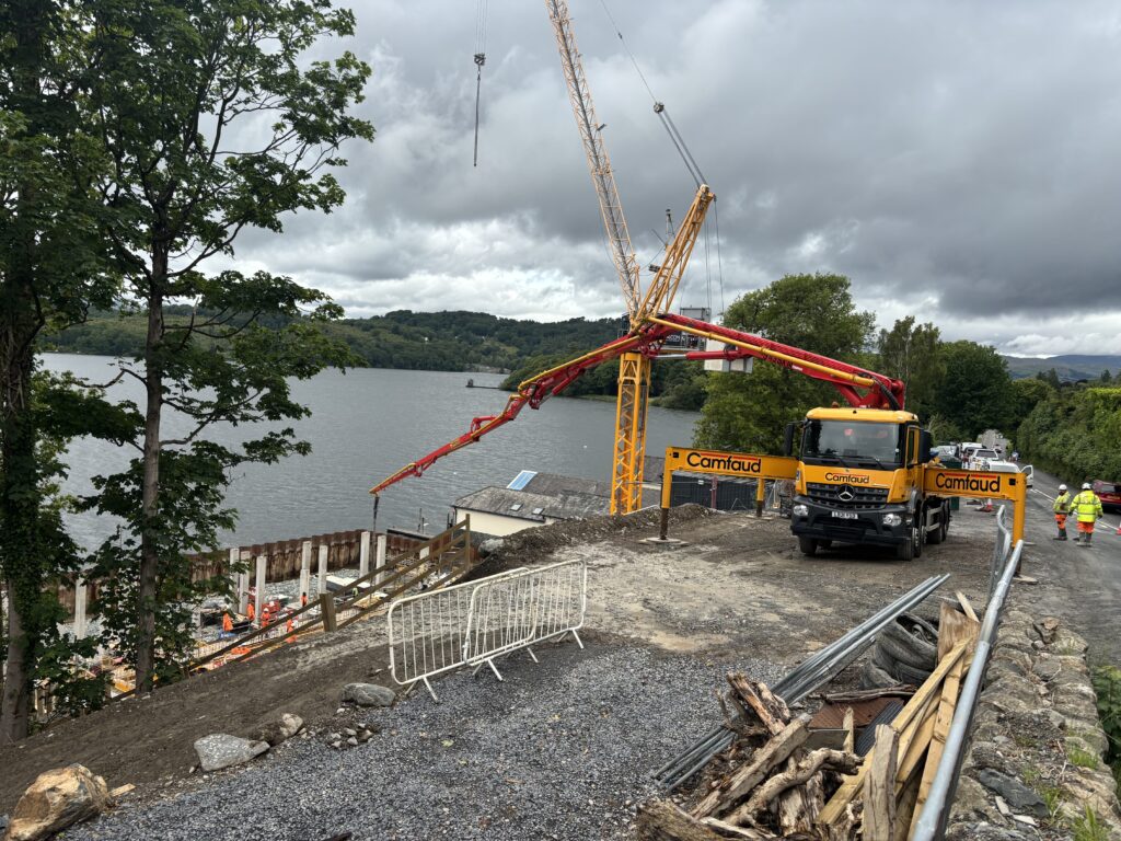 Concrete Pumping in Windermere with the Schwing M43 mobile concrete pump